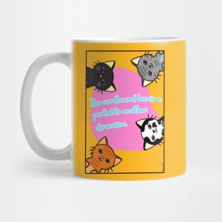 Cute cat with phrase " The cardboard box is a portal to another dimension". Mug